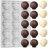 EPYHREHM 15 Cavity Seashell Silicone Chocolate Molds Shell Candy Mold | For Candy Chocolate Cake Decoration