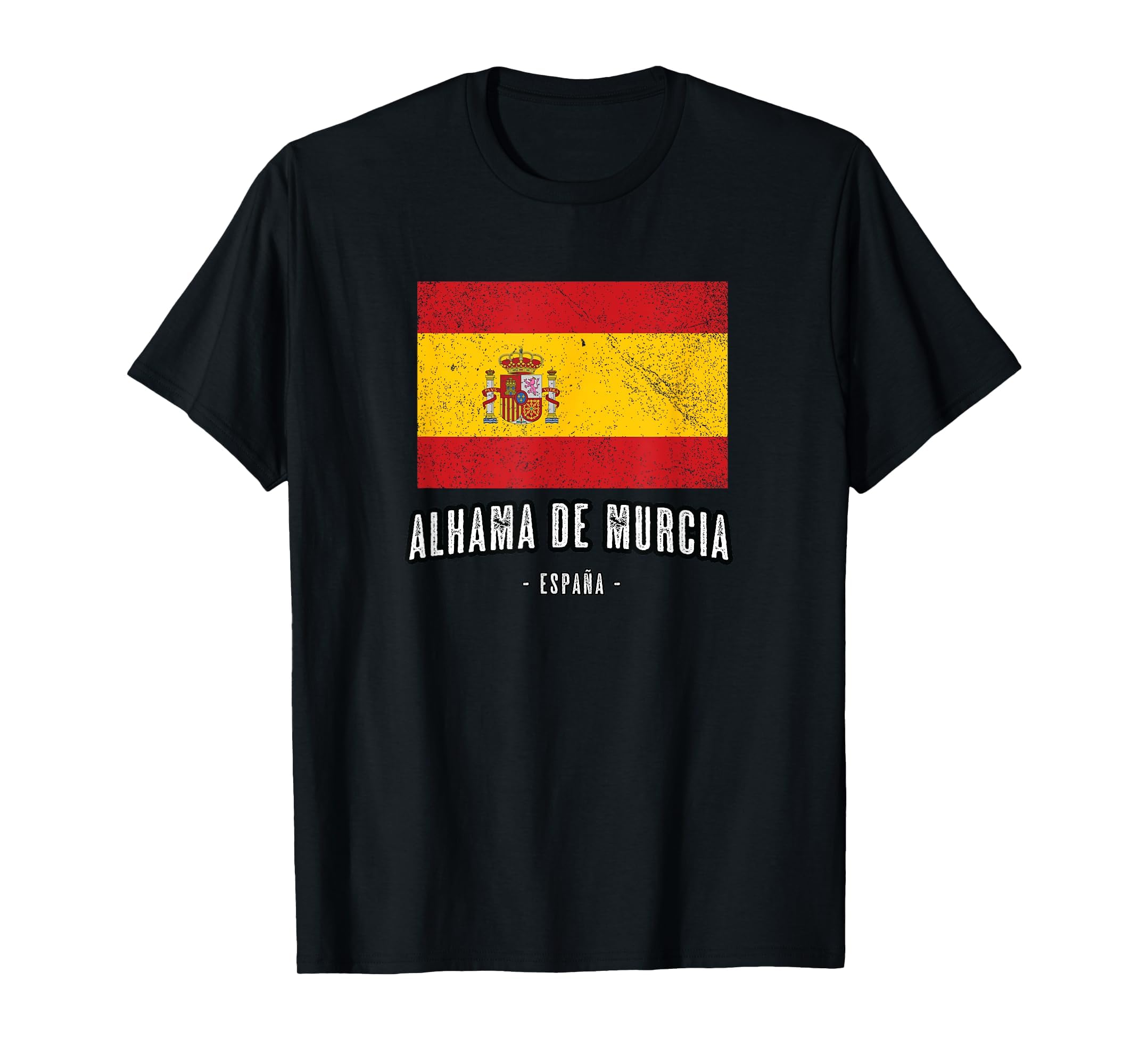 Alhama de Murcia Spain | ES Flag, City - Bandera Ropa - T-Shirt, Men, Black, Large