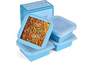 Kinggrand Kitchen 2 Cup Silicone Freezer Trays with Lid 4 Pack Silicone Freezer Molds soup freezer containers Make 4 Perfect 