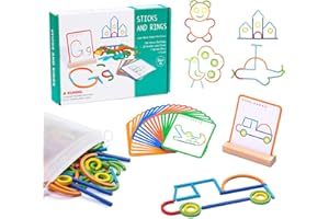 142pcs Wooden Pattern Blocks Montessori Smart Sticks Wooden Puzzwooden Puzzles for Kids STEM Toy Activities Preschool Brain T
