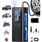 GJOSYOI Tire Inflator Portable Air Compressor, 150PSI Tire Inflator with Pressure Gauge, 2X Faster Air Pump for Car, Blike, Motorcycle, Ball and More