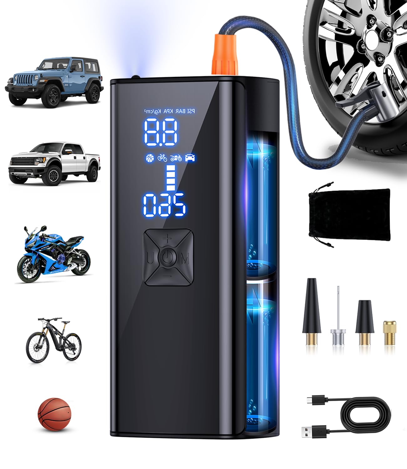 Photo 1 of ***Factory Sealed***
Tire Inflator Portable Air Compressor, 150PSI Tire Inflator with Pressure Gauge, 2X Faster Air Pump for Car, Blike, Motorcycle, Ball and More
