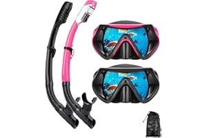 DIPUKI Snorkeling Gear for Adults, Dry Snorkel Mask Set, Scuba Diving Snorkle mask Set Adult, Panoramic Wide View Anti-Fog Dive mask, Swimming Diving Snorkeling Packages