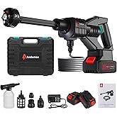 Cordless Pressure Washer 800PSI, 1.5GPM Portable Cordless Pressure Washer with 2 Battery 3.0Ah & 6-in-1 Nozzle | for Car Washing, Driveway, Patio, Fence, Home Cleaning