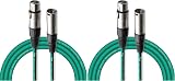 Stagg SMC3 CGR 3 m XLR to XLR Microphone Cable Green Pack of 2 view 1