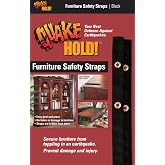QuakeHold! 4160 Furniture Strap Kit, Black 15 Inch | Earthquake Safety and Anti Tip Protection, Adjustable Wall Anchor Straps, For Bookcases, Cabinets, Dressers
