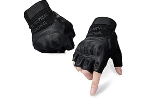 1TG Tactical Fingerless Gloves for Men - Motorcycle & Workout Gloves with Knuckle Protection for Outdoor Sports, Cycling, Hunting, Hiking & Camping