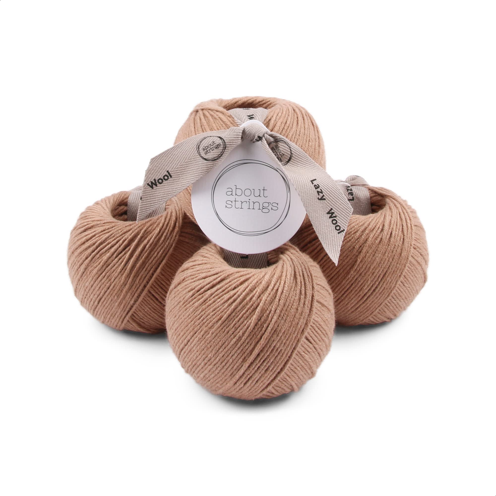 Photo 1 of About Strings Lazy Wool - Merino Wool Blend No. 3 Light DK Yarn, 50g 109 Yards per Ball, 4-Pack (Malt)