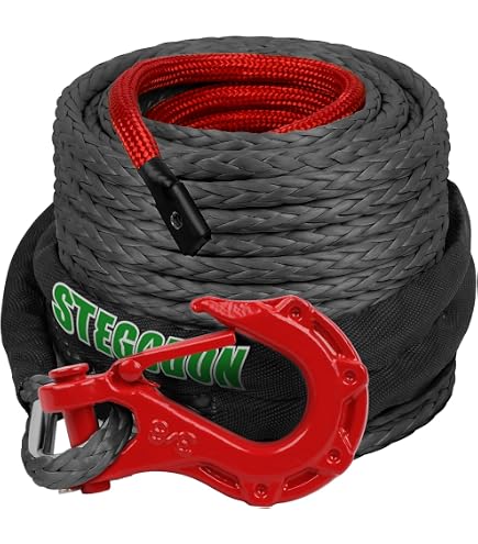 X-BULL 8000 LBS Synthetic Winch Rope – 1/6" X 50' Orange Recovery Cable For 4WD/4X4