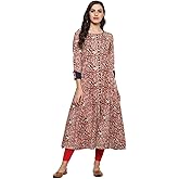 Yash Gallery Women's Cotton Floral Print Anarkali Kurta For Summer