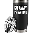 Panvola Go Away, I'm Writing Vacuum Insulated Tumbler Writer Gifts Sarcastic Funny Author Novelist Poet Scriptwriter Journali