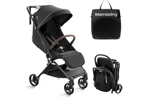 Mamazing Ultra Air Lightweight Baby Travel Stroller with Carbon Fiber Frame | Compact & Airplane-Friendly, One-Handed Fold, 11.6 lbs, UPF50+ Canopy, Under-Seat Basket, Perfect for Toddler Travel, Jet