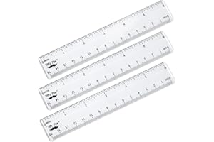 Mr. Pen- Plastic Rulers, 6 Inch, 3 Pack, Easy-to-Read Markings, Scratch-Resistant Design with Inches and Centimeters, Durable Small Transplant Rulers for Crafting Office & School, School Supplies