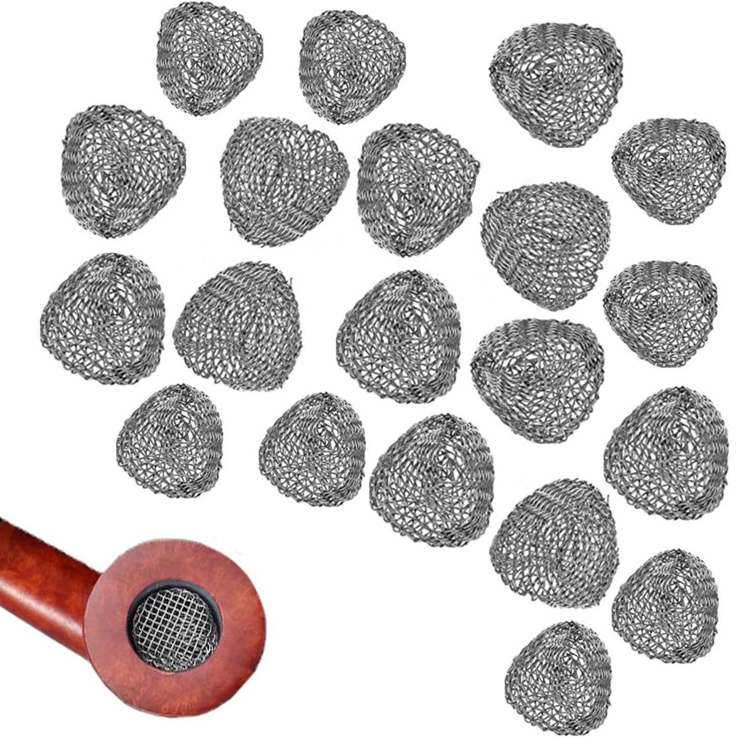 ZEACCT 100-Piece Stainless Steel Tobacco Filter Set, Washable Metal Pipe Balls for Smoking Accessories – Durable and Reusable 20mm Filters for Pipe Enthusiasts