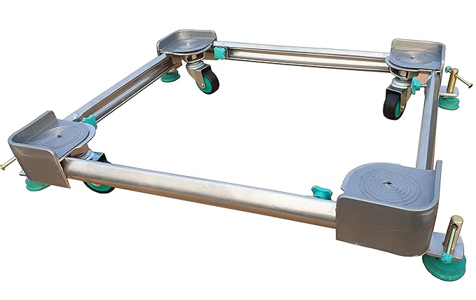 Neerjharini Heavy Duty Front/Top Load Automatic Washing Machine/Refrigerator/Dishwasher Stand/Trolley (16X19-26X32)(Silver)