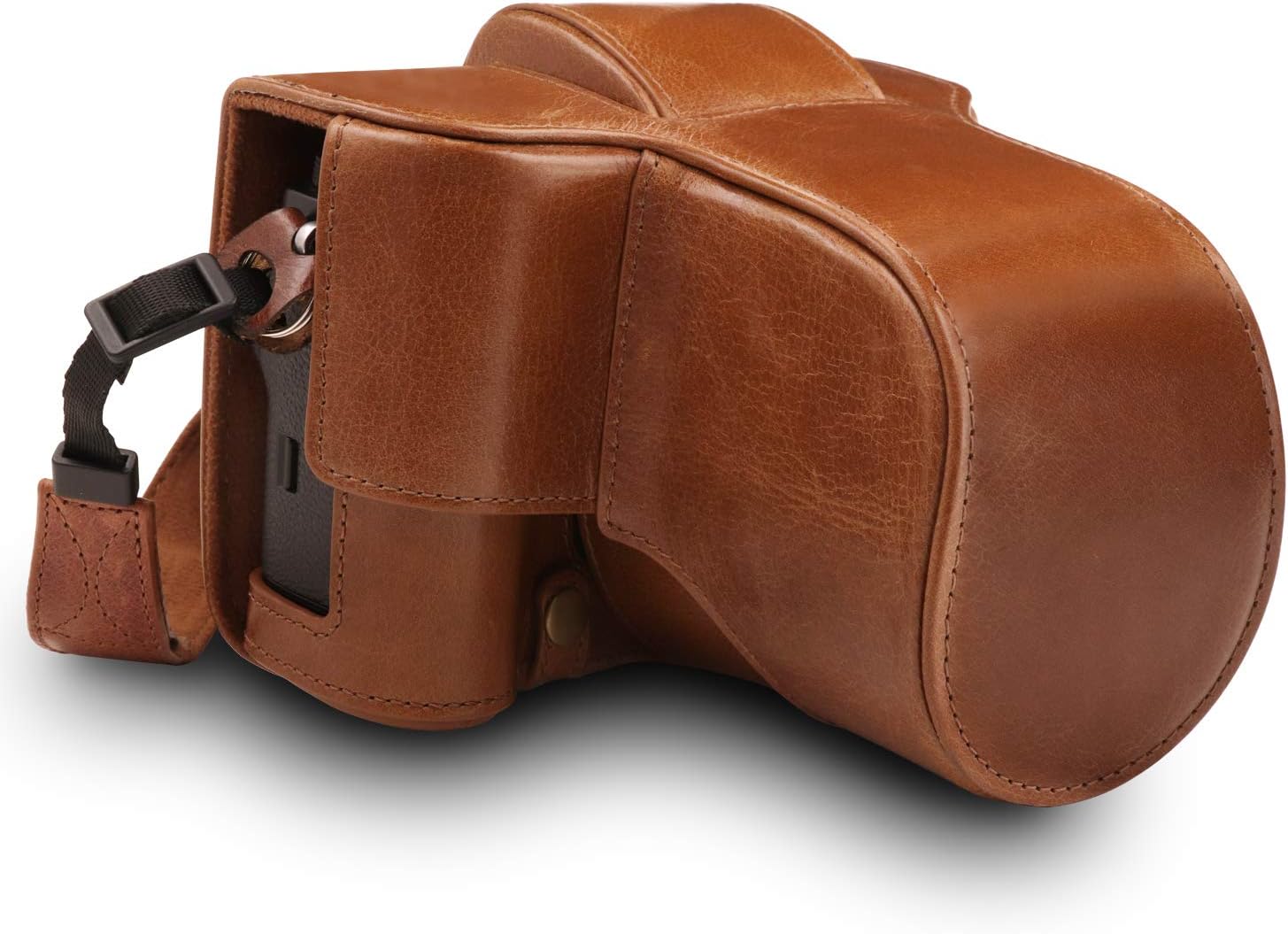 MegaGear MG1551 Ever Ready Genuine Leather Camera Case for Fujifilm X-T3 (XF23mm - XF56mm & 18-55mm Lens) - Brown