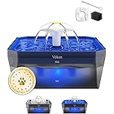 Veken Award-Winning Small Pet-Friendly Cat Water Fountain with Quiet Pump, Easy to Clean & Assemble, 50oz Mini Pet Water Dispenser Gifts for Cats, Dogs and Small Animals, Blue