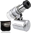 KINGMAS Mini 60x Microscope Magnifying with LED UV Light Pocket Jewelry Magnifier Jeweler Loupe