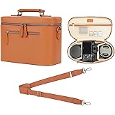 Divvia Camera Sling Bag, Waterproof PU Leather Crossbody Camera Case for Photographers, Small Shoulder Bag Compatible for Canon Nikon Sony (Brown)