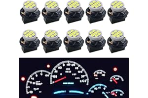Winetis T10 194 168 LED Dash Instrument Light Bulbs White with Twist Lock Socket, Extremely Bright T10 Instrument Panel Gauge Cluster Dashboard Lights Bulbs 12V 8-SMD LED Chipset, 10Pcs/Set