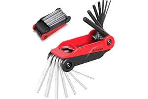 LOZAGU 14PCS Folding Allen Wrench Sets, Metric and SAE Allen Key Set, METRIC 2mm, 2.5mm, 3mm, 4mm, 4.5mm, 5mm, 6mm. SAE 5/64”, 3/32”, 1/8”, 5/32”, 3/16”, 7/32”, 1/4"