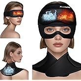 3-in-1 Migraine Relief Cap with Neck Ice Pack Wrap & Detachable Ice Eye Masks, Soothing Headache Relief Cap Ice Cold Pack Mask, Cold Heat Compress Reusable Headache Relief Products for Stress Hangover