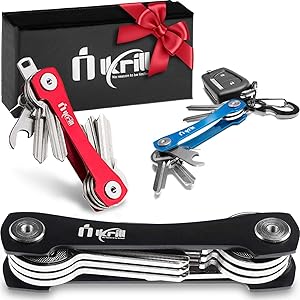 Smart Key Holder Keychain - Compact Key Holder & Premium Organizer/Women and Man Keychain/Lightweight Pocket Key Keeper up to 20 Keys with Stainless Steel Screws and Accessories (Black)