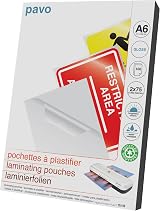 Pavo Laminating Pouches A6 2x75µm Gloss Pack of 100