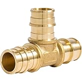 SharkBite 3/4 Inch Expansion Tee for PEX-A Pipe, Brass Plumbing Fittings for PEX-A Tubing, UAB370LFA