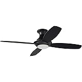 Amazon Brand – Stone & Beam Modern Remote Control Flush Mount Ceiling Fan With Integrated LED Light - 52 x 52 x 11.54 Inches,
