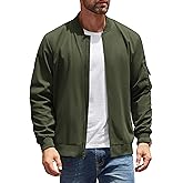 COOFANDY Men's Lightweight Bomber Jackets Casual Spring Fall Windbreaker Jacket Light Zip Up Coat With Pocket