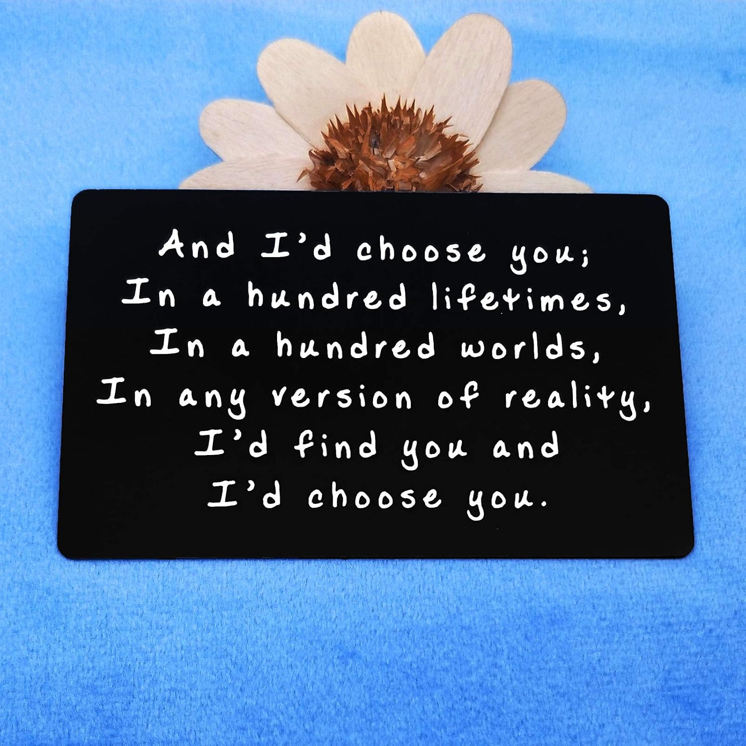 Anniversary Card Gifts for Men Women Valentines Day Card Gift Engraved Wallet Insert Card for Husband Wife I'd Choose You Wedding Birthday Gift for Men Women Christmas Card for Groom Fiance - Image 3