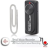 Small Voice Recorder with 20 Hours Battery Life | Ideal for Lectures, Meetings or Interviews | 141 Hours Capacity on 8GB | nanoREC by aTTo digital