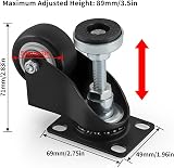 Skelang 4x 50mm Swivel Leveling Castors Adjustable Feet Wheels 150kg Load view 2