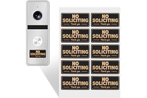 ABUDEHUANDA 10 Pcs Small No Soliciting Sign for House, Perfect No Solicitors Sign for Front Door, Eye-catching No Soliciting Sticker, No Soliciting Sign for Ring Doorbells, Windows and Walls