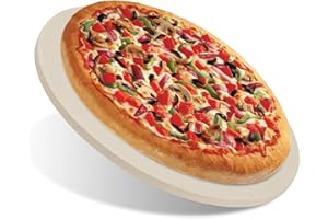 BURLY GRILL Pizza Stone for Oven, 15" Heavy Duty Round Pizza Stone for Oven Baking & BBQ Grill Thermal Shock Resistant Cordierite Cooking Stone Baking Stone for Pizza, Bread