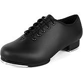 Linodes PU Leather Lace Up Tap Shoe Split Sole Dance Shoes for Women and Men's Dance Shoes