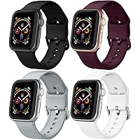 CCnutri Compatible for Apple Watch Band 38mm 40mm 42mm 44mm, Soft Silicone Replacement Bands with Color Clasp for Apple…