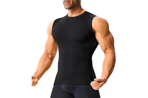 Nebility Compression Shirt Tank Top for Men - Sleeveless Undershirt Body Shaper Shapewear Mens Quick Dry Workout Top