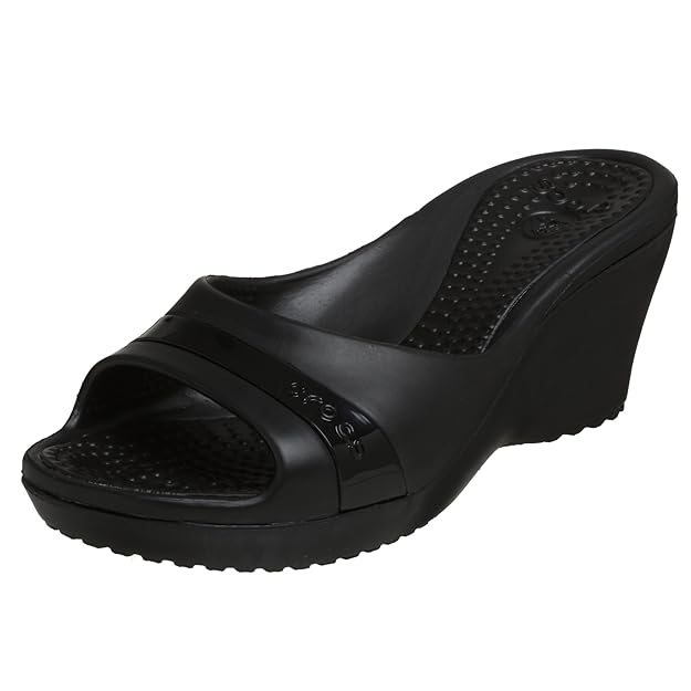 Buy Crocs Women's Sassari Wedge Sandal,Black/Black,9 M at Amazon.in