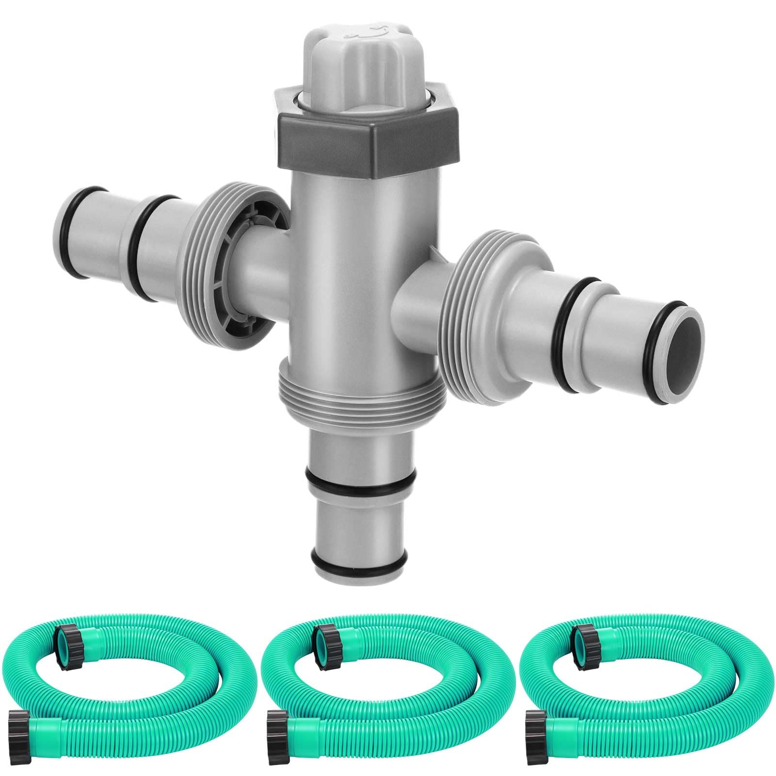 Photo 1 of Menkxi Dual Split Swimming Pool Hose Plunger Valve, 2 in 1 Hose Plunger Valve with 1.5" Diameter Pool Pump Replacement Hose for Above Ground Swimming Filter Pump(Green)