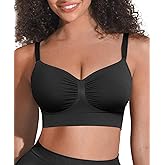 FeelinGirl Padded Bras for Large Breasted Women Wireless Push Up Bra Seamless Comfort Full Coverage Bralettes