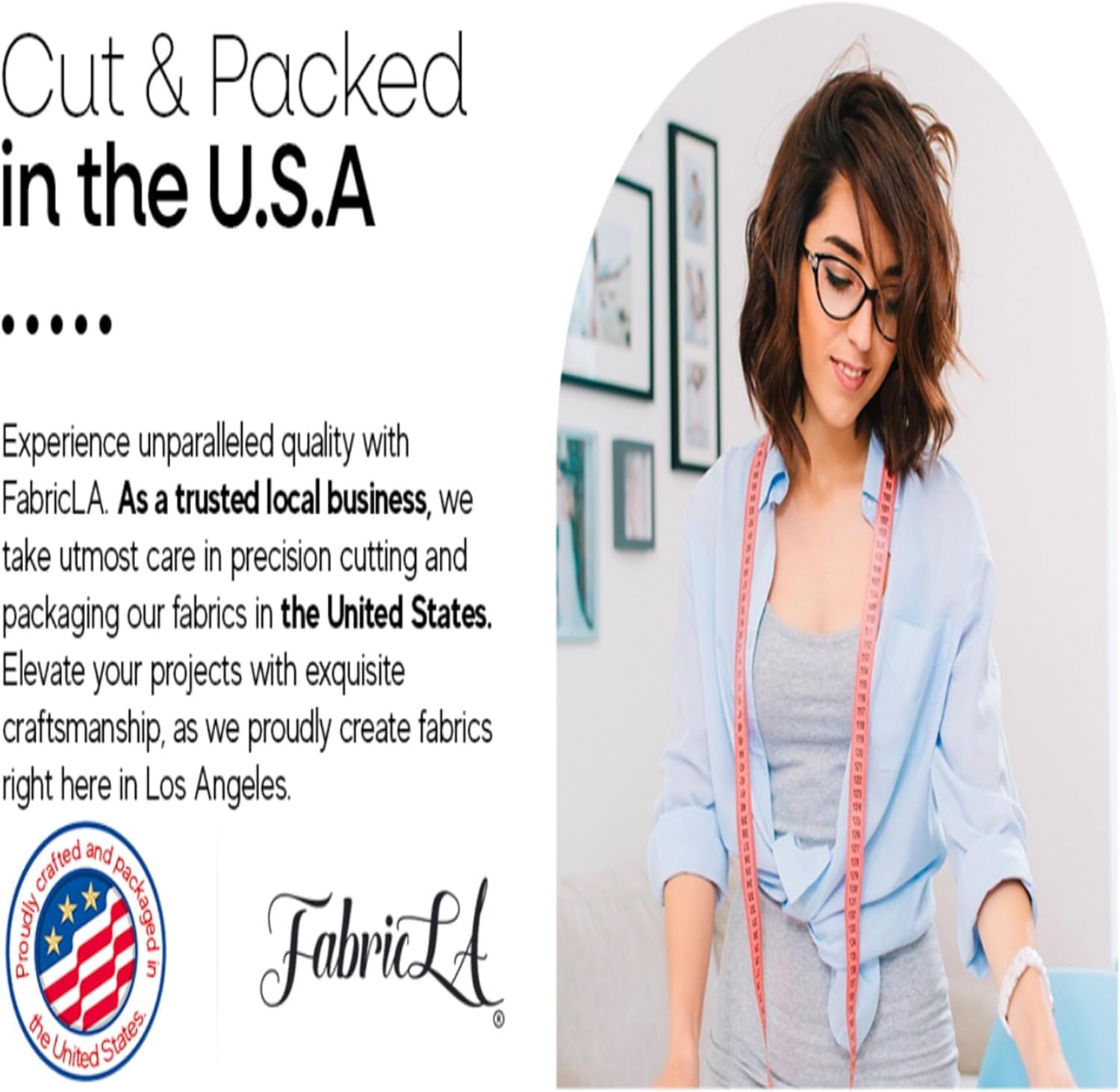 FabricLA Acrylic Felt Fabric | Soft, Non-Stiff Material | 72” Wide, 1.6mm Thick | Felt by The Yard for Crafts, Sewing, Padding & DIY Projects | Half Yard (White)