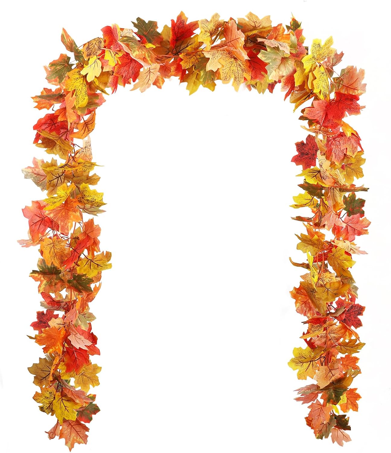 Wreaths, Garlands & Swags - 2 Pack Fall Garland Maple Leaf, 5.8Ft/Pcs 6 Colors Artificial Autumn Foliage Garland Thanksgiving Decor for Home Wedding Fireplace Party Porch Handrail