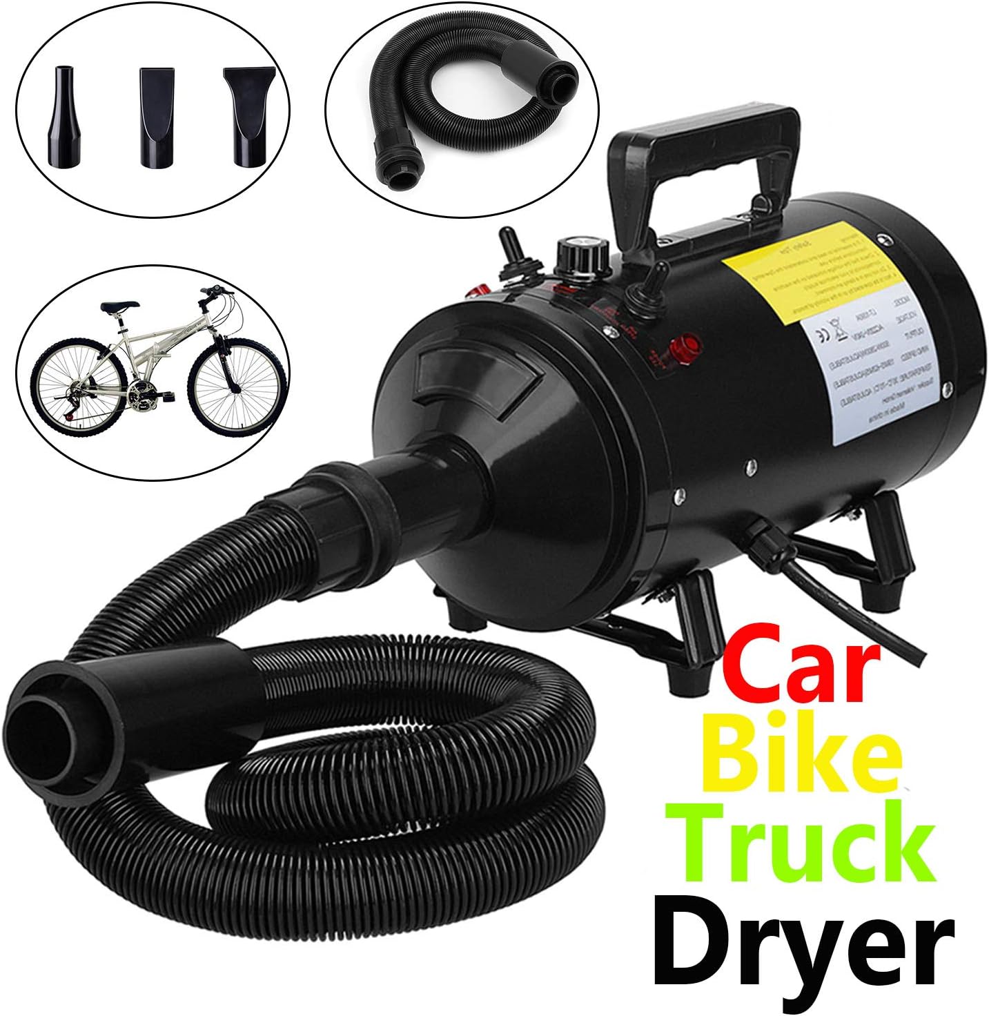 ZanGe Pet Dog Cat Motorcycle Auto Truck Dryer Snow Blower 2800W Variable High Speed Air Force Accessories Snow Storm Blower Machine-A Powerful but Quiet with Flexible Hose Fast Delivery