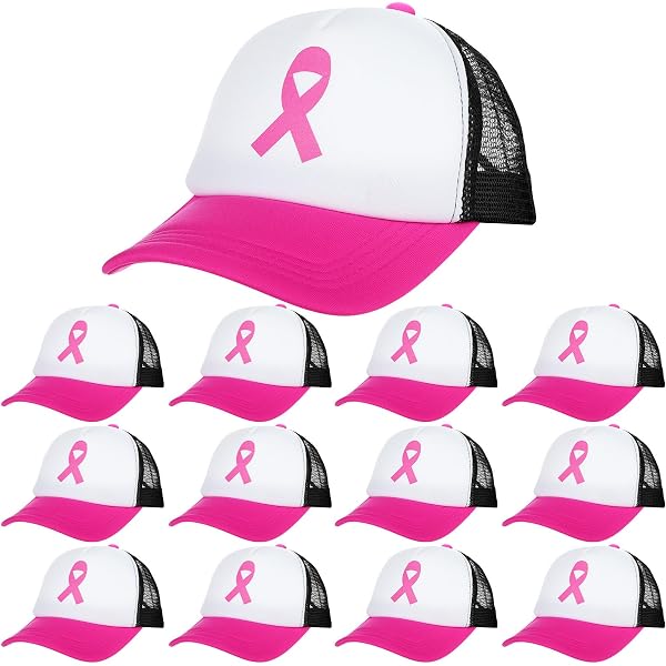 Mepase 12 Pcs Breast Cancer Awareness Hats Bulk Pink Ribbon  display picture 1