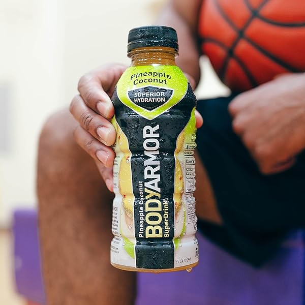 BODYARMOR SPORTS DRINK SPORTS BEVERAGE, PINEAPPLE COCONUT, NATURAL FLAVORS WITH VITAMINS, POTASSIUM-PACKED ELECTROLYTES, NO PRESERVATIVES, PERFECT FOR ATHLETES, 16 FL OZ