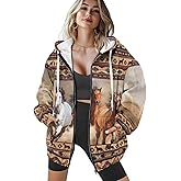 Xpyeesfuen Zip Up Hoodie Women Oversized Sweatshirts Fall Fashion Outfits 2025 Soft Casual Warm Jacket Winter Clothes