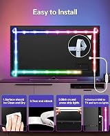 Daymeet 5M USB RGB TV LED Backlight with App Remote Music Sync 55-85 inch view 5