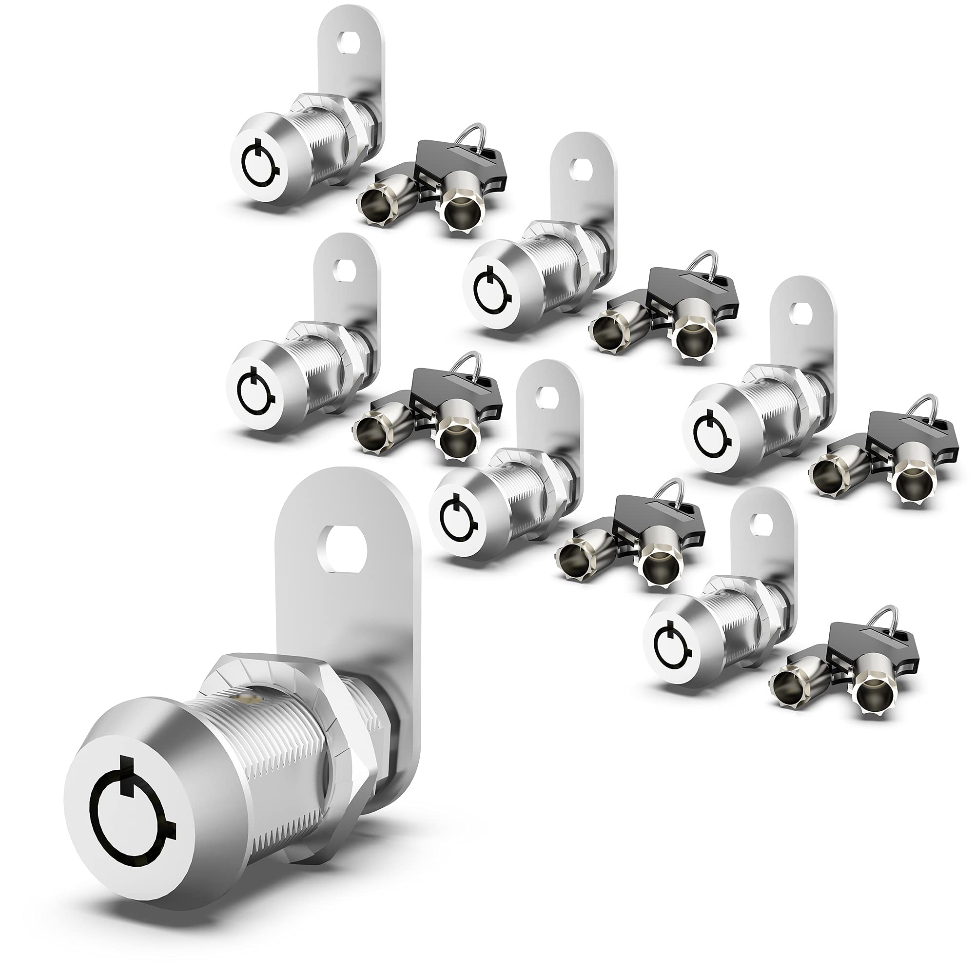 inBovoga 6 Pack Cabinet Locks with Key, 1-1/8" Cam Lock RV Locks for Storage Door, File Cabinet Lock RV Compartment Locks Tubular Lock, Zinc Alloy